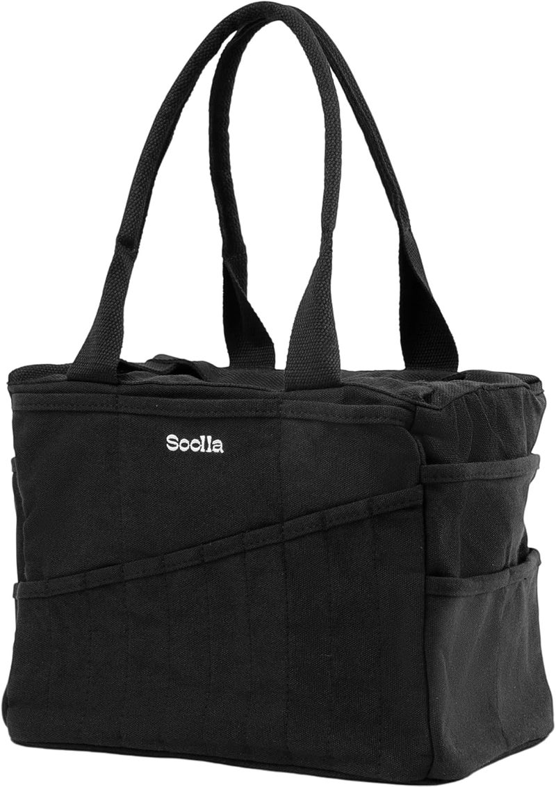 Soolla Studio Bag: Pottery Tool Bag & Craft Storage, Art Supply Organizer, Washable Tote, Knitting Yarn Carrier, Crochet Projects, 30 Pockets, 20+ Canvas Colors, Gift For Artists & Teachers (Blackout) - Image 4